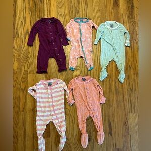 KicKee Pants Pajama Sleepers Babygirl 0-3/3-6mo Bundle